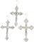 10" Two-Sided Cross Ornaments with Rhinestones – Elegant Christmas Decorations